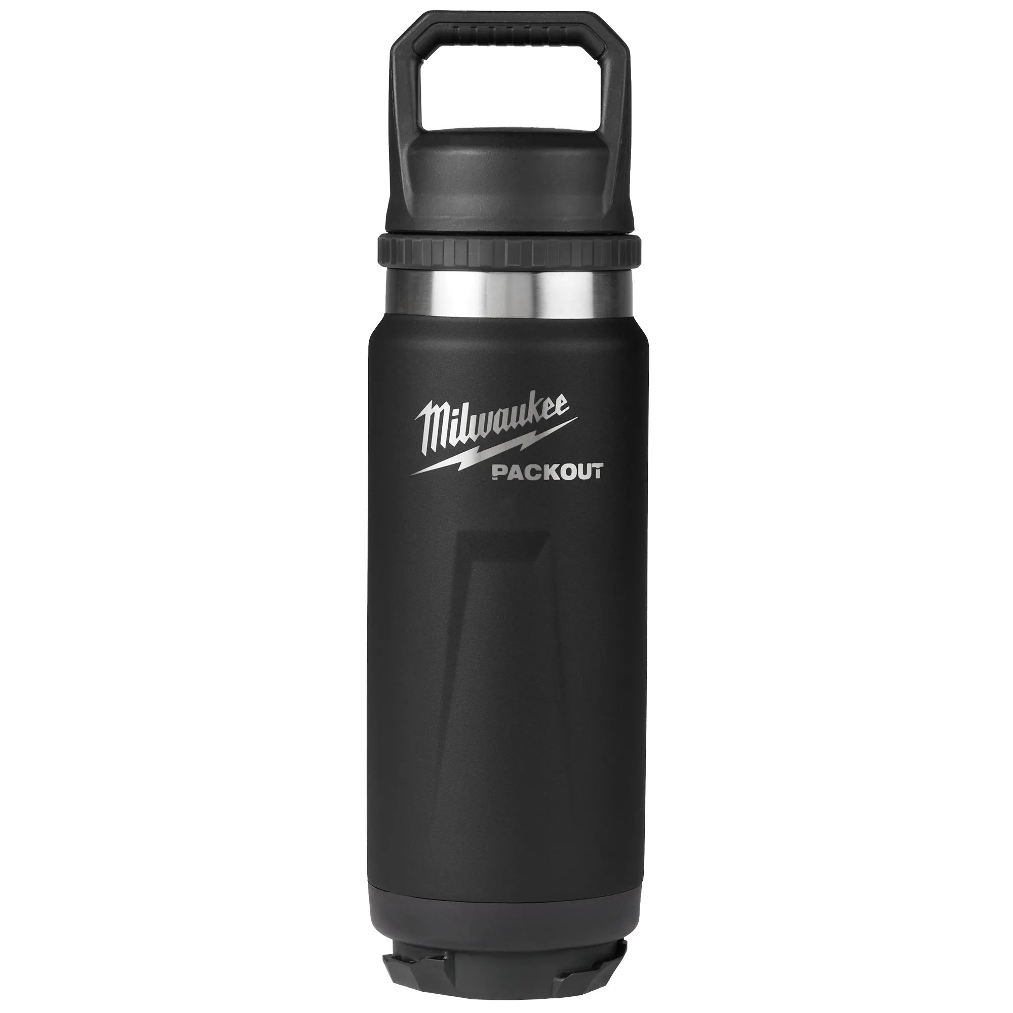 Image of the Milwaukee PACKOUT 24oz Insulated Bottle with Chug Lid in black