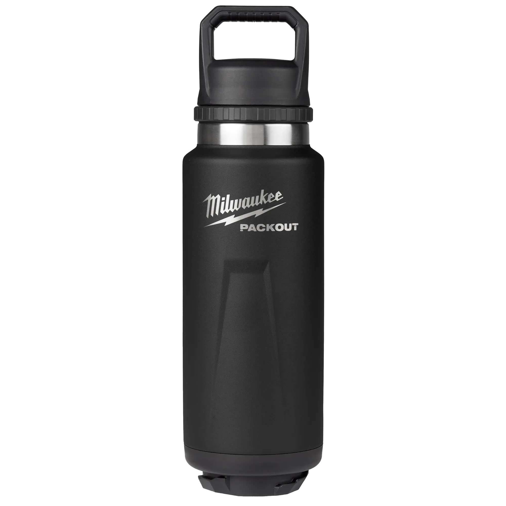 Image of the Milwaukee PACKOUT 36oz Insulated Bottle with Chug Lid in black