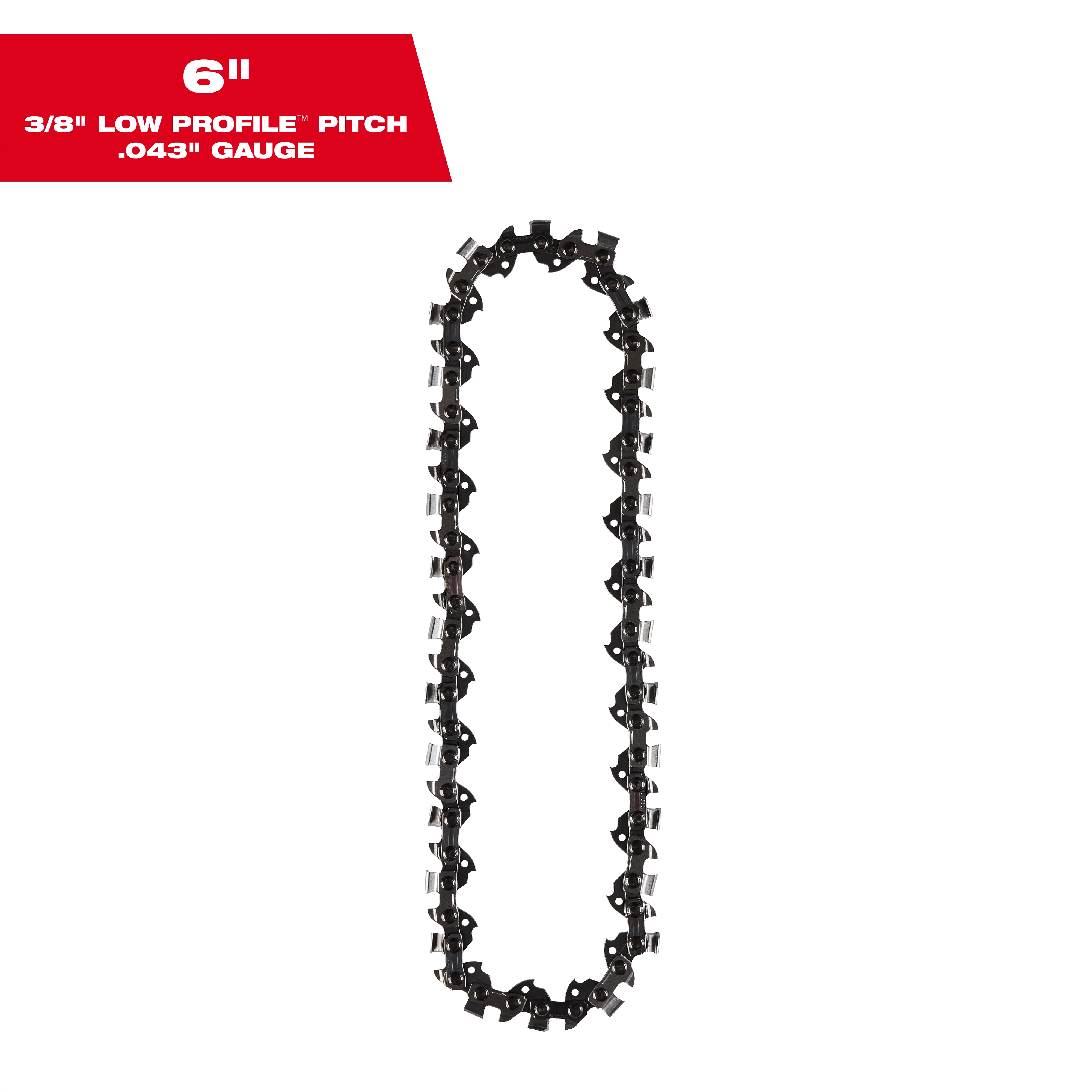 6" saw chain with a 3/8" low profile and .043" gauge