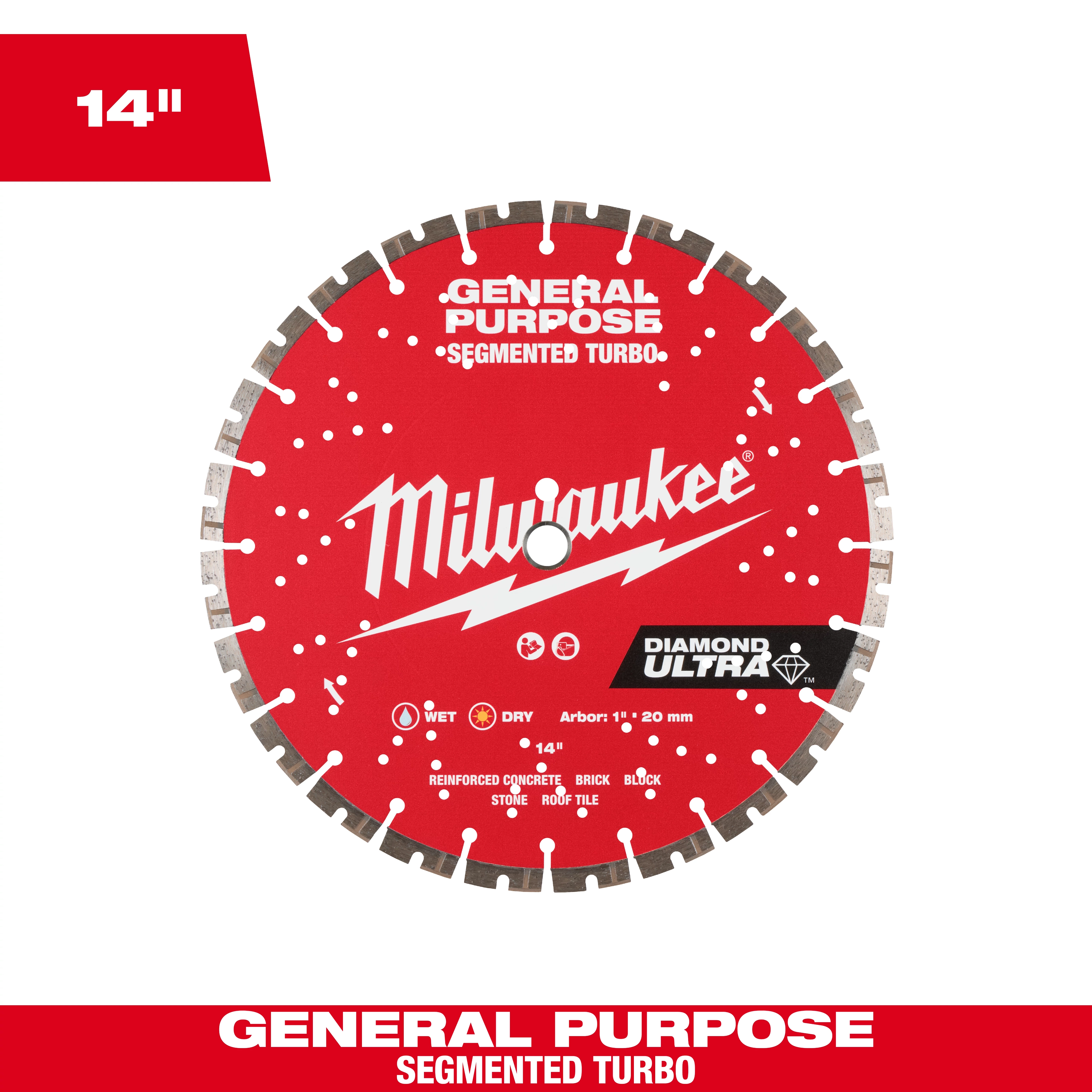 Milwaukee DIAMOND ULTRA™ Segmented Turbo General Purpose Diamond Blade