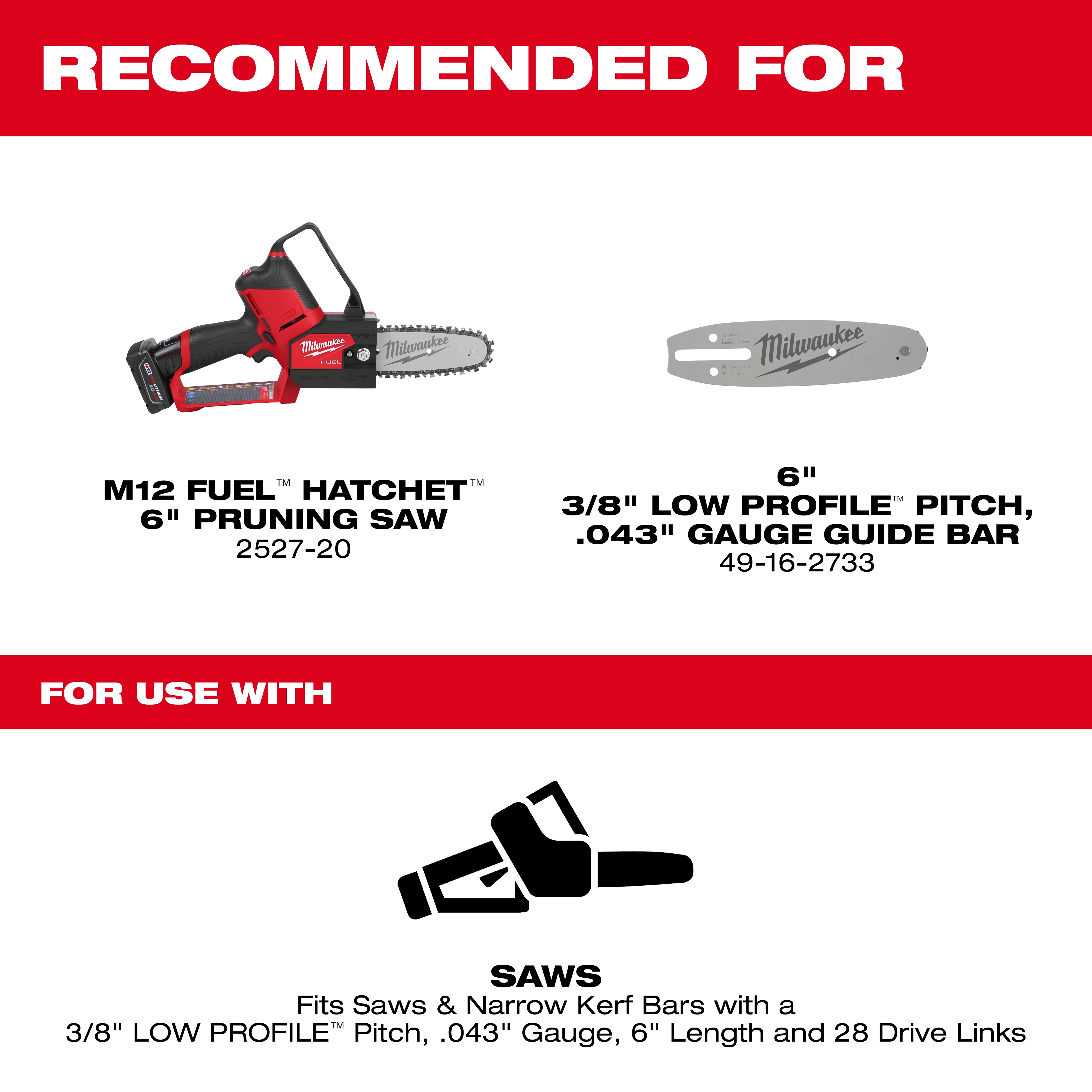 Milwaukee® 6" Saw Chain