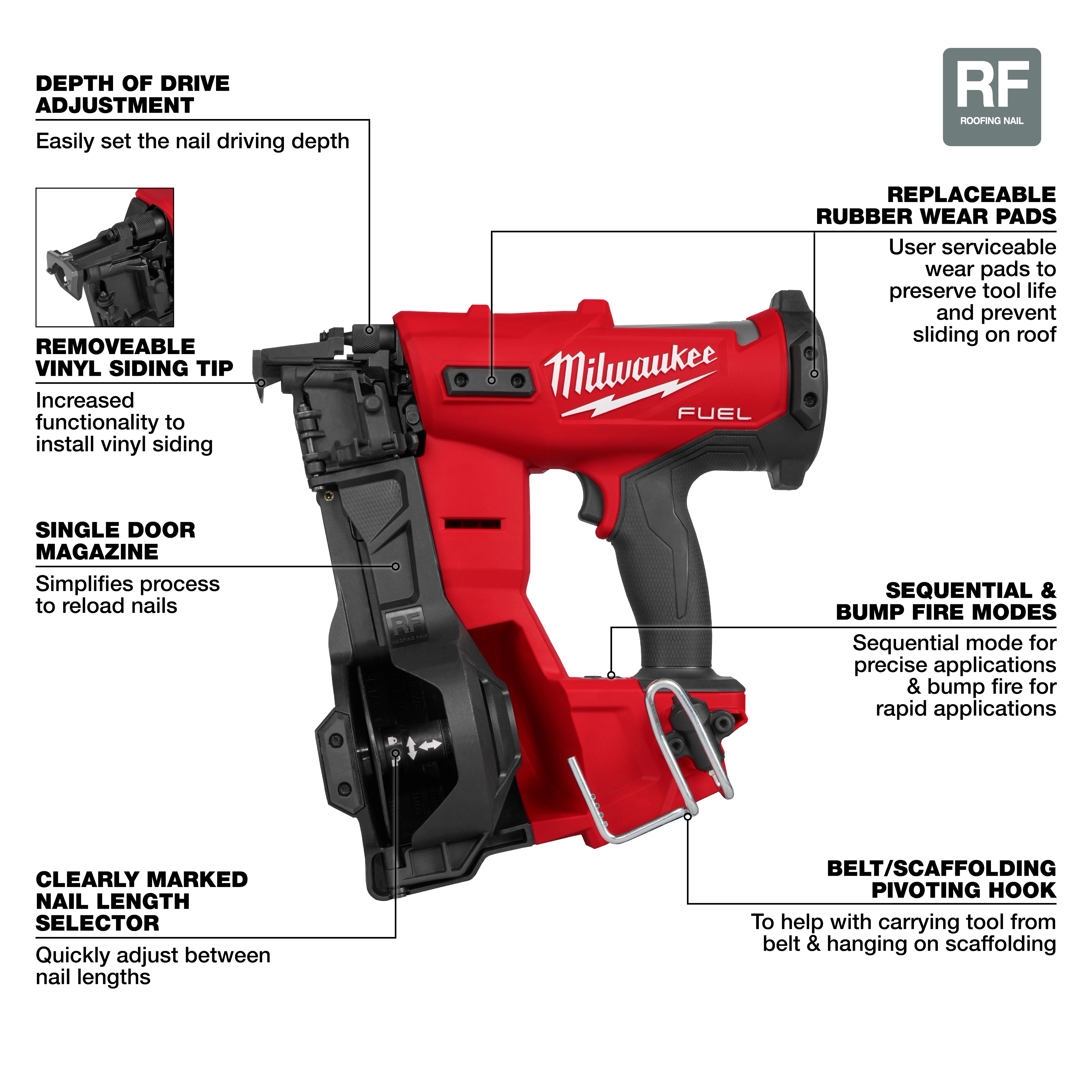 M18 FUEL™ Coil Roofing Nailer