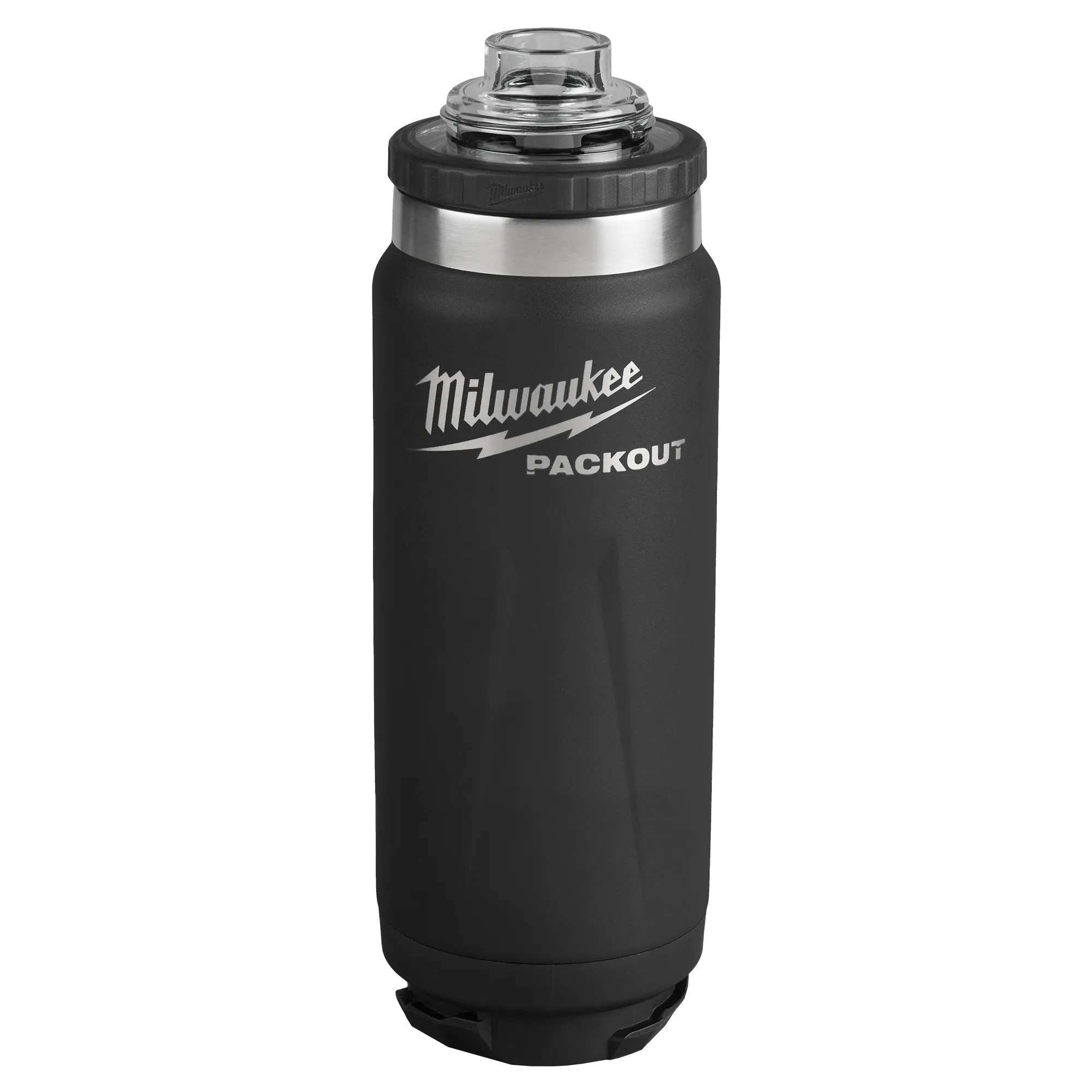 Image of the Milwaukee PACKOUT 24oz Insulated Bottle in black